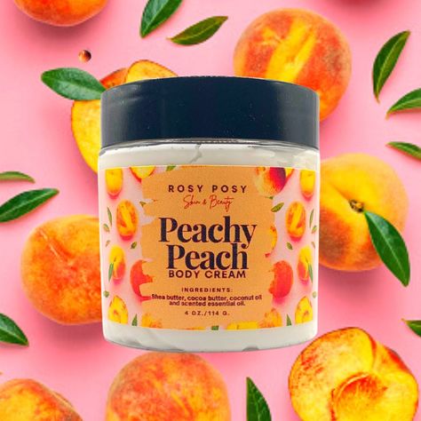 Peach Body Butter, Peach Scented Products, Soap Photography, Best Body Butter, Scented Body Oils, Hygiene Care, Oil Skin Care, Essential Oil Scents, Body Care Routine