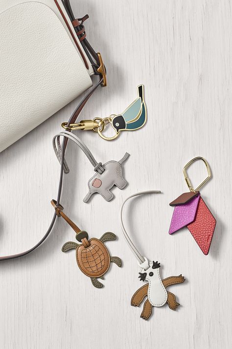 Elephant, turtle, sloth oh my! We've got the cutest animal bag charms that make the ultimate gift. Charms For Bags, Bag Charms, Diy Bag Charm, Elephant Bag, Animal Bag, Leather Scraps, Leather Art, Hanging Bag, Handbag Charms