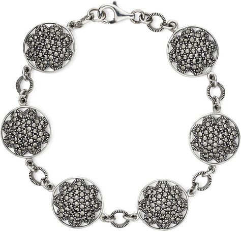 JCPenney FINE JEWELRY Pav Marcasite Floral Sterling Silver Bracelet Jcpenney Fine Jewelry, Marcasite Bracelet, Bracelet Extender, Initial Necklace Silver, Cheap Silver Rings, Marcasite Jewelry, Bracelet Set Silver, Key Jewelry, Sterling Silver Marcasite