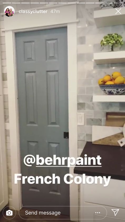 Behr French colony French Colony Behr, French Colony Behr Paint, Behr French Colony, White Living Room Paint Colors, Camper Reno, Painted Kitchen Cabinets Colors, Cabinet Paint, Dining Room Paint, Cabinet Paint Colors