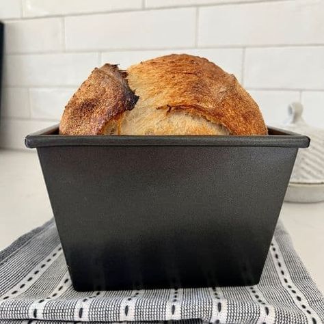 How To Bake Sourdough In A Loaf Pan - The Pantry Mama Sourdough Bread In Loaf Pan Easy, Sourdough In A Loaf Pan, Sourdough Bread In Loaf Pan, Flavored Sourdough, The Pantry Mama, Sourdough Bread Recipes, Bake Sourdough Bread, Soft Sourdough Bread, Pantry Mama