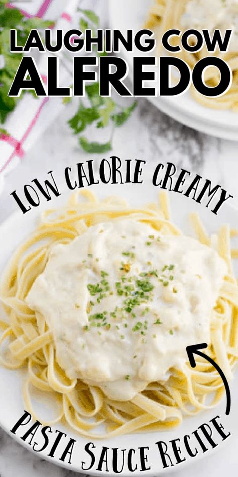 Laughing Cow Alfredo Sauce, Laughing Cow Alfredo, Low Calorie Alfredo Sauce, Alfredo Sauce Recipe Easy Heavy Cream, Creamy Pasta Sauce Recipes, Alfredo Sauce Recipe Without Heavy Cream, Alfredo Sauce Easy, Low Calorie Pasta, Alfredo Sauce Recipe Easy