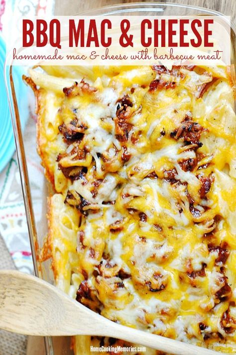 Bbq Mac And Cheese Recipe, Bbq Mac And Cheese, Leftover Bbq Chicken Recipes, Homemade Macaroni Cheese, Pulled Pork Leftover Recipes, Homemade Macaroni And Cheese, Bbq Pork Recipes, Leftover Recipes, Macaroni Cheese Recipes