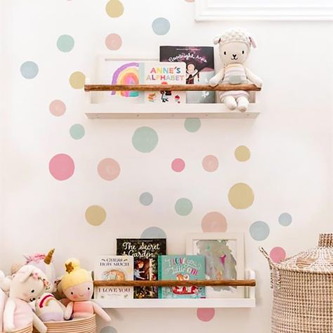 PRICES MAY VARY. DIY Fun with Polka Dot Wall Decals: Our small pieces make DIY easy, and they're perfect for creating a cozy environment, These easy-to-use and install polka dot decals are a great way to make any space unique and playful Easy to Peel and Stick: Individual decals allows you to arrange each dot on your wall any way you like, Add some personality to any space with our polka dot wall decals for girls' bedrooms Adorable and Safe: Update your home decor with our charming and safe pink Removable Wall Decals Nursery, Wall Decals Nursery, Cozy Environment, Girls Wall Stickers, Watercolor Dots, Polka Dot Wall Decals, Polka Dot Walls, Removable Wall Decals, Wall Stickers Kids