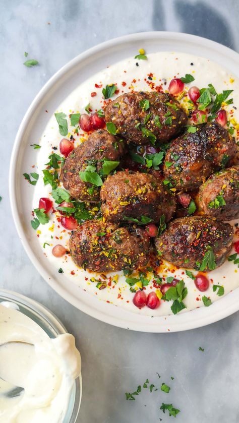 Lamb Kofta Recipe, Beef Kofta, Lamb Kofta, Lamb Kefta, Middle Eastern Lamb, Turkish Lamb Kofta Recipe, Greek Yogurt Sauce For Lamb, Lamb Yogurt Sauce, Lamb Kofta Wraps