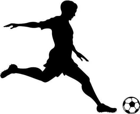 Sports Male Soccer Player Kicking Ball Wall Decal Custom Soccer Silhouette, Sports Wall Decals, Soccer Art, Bola Basket, Free Football, Sport Art, Sports Wall, Girls Soccer, Workout Warm Up