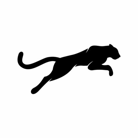 panther silhouette vector logo Small Puma Tattoo, Simple Panther Tattoo, Panther Doodle, Jaguar Silhouette, Panther Outline, Panther Logo Design, Black Panther Silhouette, Jaguar Vector, Panther Silhouette