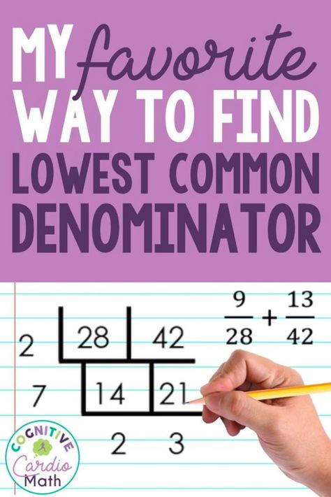 Are your middle school math students learning to add and subtract fractions? Here is my favorite way to help my students develop a stronger understanding of how numbers are related while easily finding the lowest common denominator. Teaching Adding And Subtracting Fractions With Unlike Denominators, Least Common Denominator Anchor Chart, Finding Common Denominators, Math Projects Middle School, Finding Factors, Least Common Denominator, Junior High Math, Add Fractions, Subtract Fractions