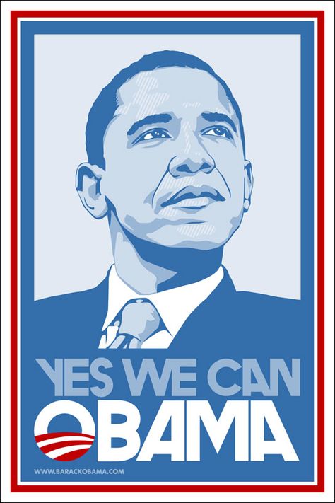 This was Obama poster for his campaign "Yes we can" which helped him become president. I like the contrast between the colours. Obama Poster, Obama Campaign, Christian Hip Hop, Campaign Logo, Campaign Posters, Comic Relief, Islamic Posters, Book Posters, Propaganda Posters