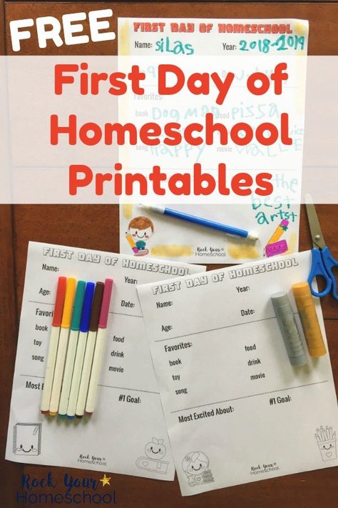 These first day of homeschool printables are great ways to make fun keepsakes. Available as free instant downloads, you can use these to chat about your upcoming homeschool year & look back on your day with a smile :) #homeschool #firstday #backtohomeschool 1st Day Of Homeschool Printables, Fun First Day Of Homeschool Ideas, First Day Of Homeschool Activities, First Day Of Homeschool Printable, 1st Day Of Homeschool, Wild Schooling, Back To School Homeschool, Homeschool Websites, First Day Of Homeschool