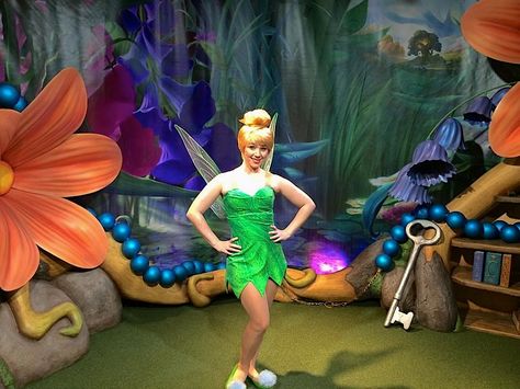 Tinkerbell in Town Square. I want my bedroom to look like this. :) Adult Tinkerbell Costume, Diy Tinkerbell Costume, Tinkerbell Halloween Costume, Tinkerbell Cosplay, Sparkle Romper, Tinkerbell Costume, Disney Face Characters, Costumes For Teens, Fairy Friends