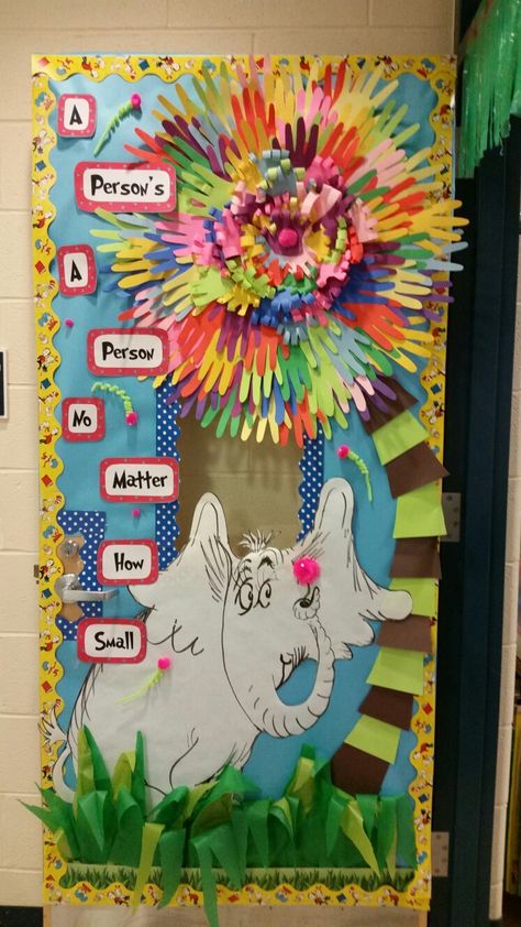 Dr. Seuss door decoration. Dr Suess Board Ideas, Dr Seuss Library Decorations, Seussville Decorations, Dr Suess Week At School, Reading Week Door Decorations Ideas, Dr Seuss Doors Classroom, Dr Seuss Decorations School, Dr Suess Decorations Schools, Dr Sues Door Decorations Dr Suess