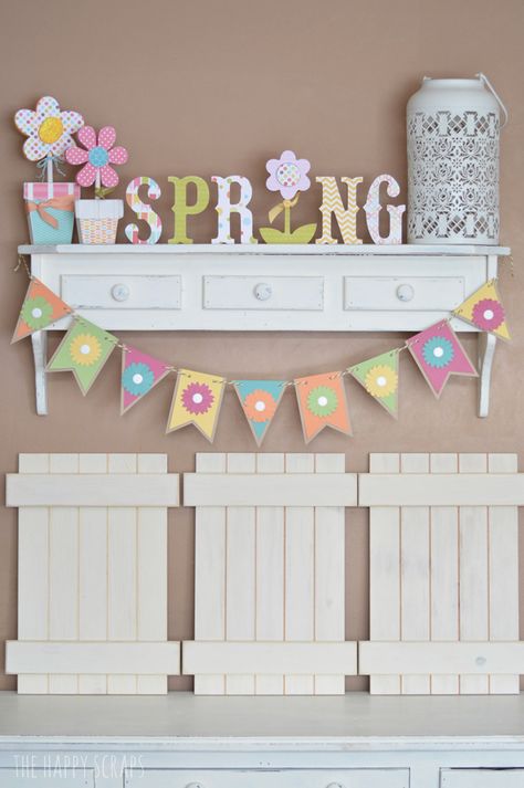 spring-banner Spring Craft Ideas, Spring Mantel, Diy Frühling, Spring Banner, Banner Diy, Spring Decorations, Spring Craft, Spring Decor Diy, Diy Banner