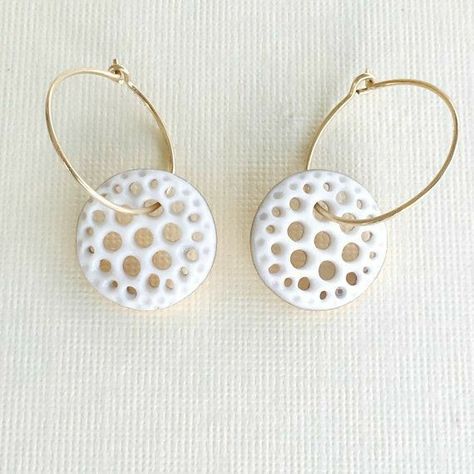 Ceramic Earrings Handmade, Mountain Ceramics, Ceramic Jewelry Design, Porcelain Jewellery, Ceramics Jewelry, Handmade Ceramic Jewelry, Fimo Jewelry, Ceramic Jewellery, Bloom Design