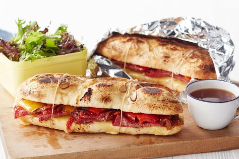 Cook these tasty sandwiches on the side of a campfire until heated through or in the oven at 180C for 5-10 mins. Campfire Sandwiches, Weber Q Recipes, Best Camping Food, Food To Take Camping, Sheet Pancakes, Meals For The Family, Tasty Sandwiches, Camp Recipes, Best Camping Meals