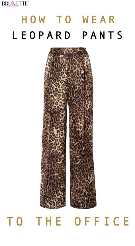 wide leg leopard print pants with text overlay how to wear leopard pants to the office business casual chic Leopard Pants Outfit Work, Early Fall Work Outfits, Leopard Pants Outfit, Leopard Print Pants Outfit, Fall Work Outfits, Outfit Generator, Pants Outfit Work, Printed Pants Outfits, Wide Leg Pants Outfit