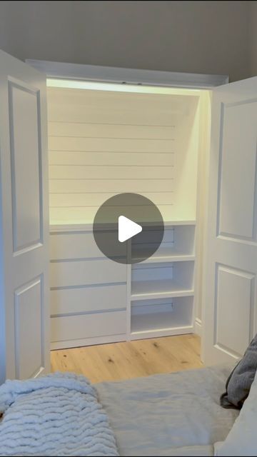 Suits & Sawdust | Custom Woodworking on Instagram: "Transforming even your smallest spaces 🤩 This reach-in closet built-in features a beautiful shiplap backing, four drawers, shelves, and plenty of hanging space! ✨   At an affordable price tag, we think it’s the perfect storage solution for an organized closet space! And stylish to boot 🤍 . . . . . . . . . . #closet #closetgoals #closetorganization #closetgoals #closetdesign #closetorganizer #closetideas #closetmakeover #closettransformation #builtincloset #builtin #builtins #builtinshelves #builtinstorage #builtinfurniture #homeimprovementprojects #homeimprovementproject #homeimprovementideas #closetstorage #timelapsevideo #timelapsepainting #timelapsetuesday #timelapseoftheday #custombuild #makersgonnamake #makersofinstagram" Organize Closet Space, Built In Closet, Closet Transformation, Bedroom Built Ins, Organized Closet, Built In Dresser, Reach In Closet, No Closet Solutions, Built In Furniture