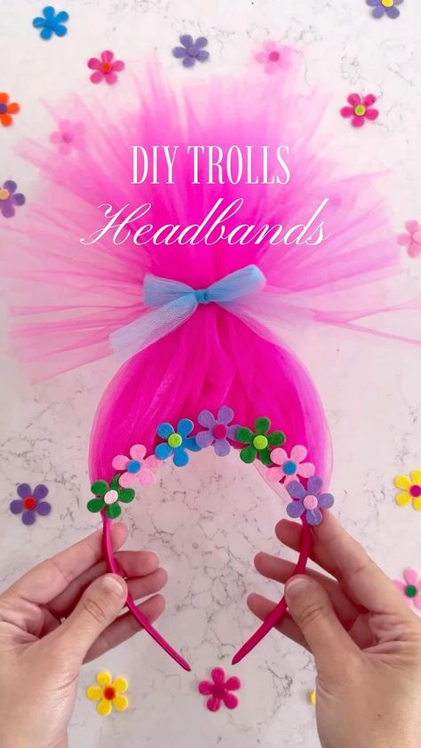 Candygirl HeadBands for Girls,DIY … curated on LTK Trolls Headband Diy, Diy Trolls Costume, Diy Troll Hair, Troll Headband Diy, Diy Trolls Birthday Party, Trolls Birthday Party Cake, Troll Party Theme, Halloween Accessories Diy, Trolls Dress