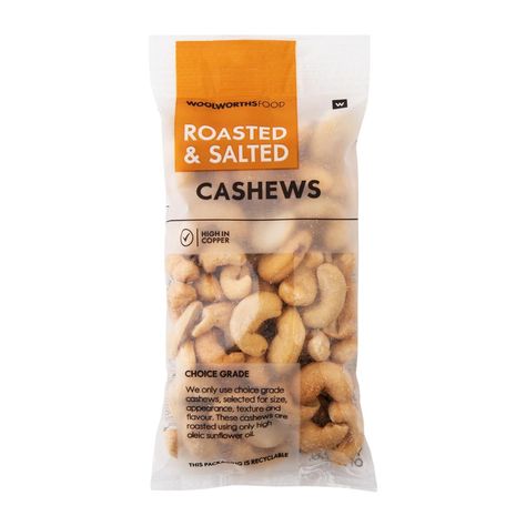 Food Marketing Design, Woolworths Food, Salted Cashews, Fresh Logo Design, Popcorn Packaging, Salted Nuts, Food Cart Design, Packaged Snacks, Roasted Nuts