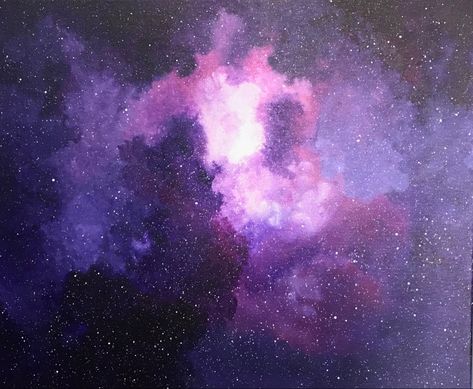 My latest fantasy nebula painting. Acrylic on stretched linen. Purple Night Sky Painting, Nebula Drawing, Galaxy Ideas, Nebula Painting, Night Sky Painting, Galaxy Painting, Sky Painting, Cloud Painting, Reference Photos