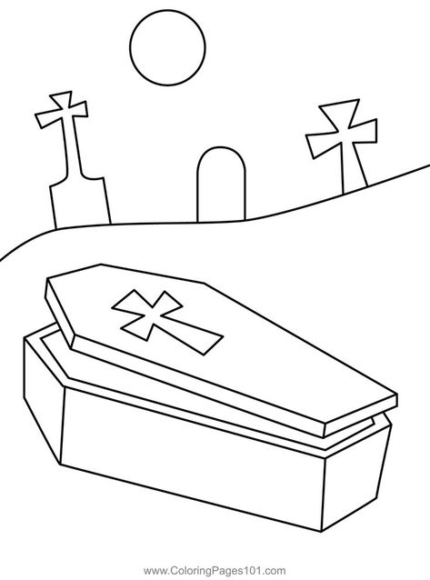 Halloween Coffin Coloring Page Coffin Coloring Pages, Coffin Line Art, Coffin Drawing Reference, Coffin Drawings Simple, Coffin Drawings, Coffin Outline, Coffin Drawing, Free Printable Halloween, Scary Drawings