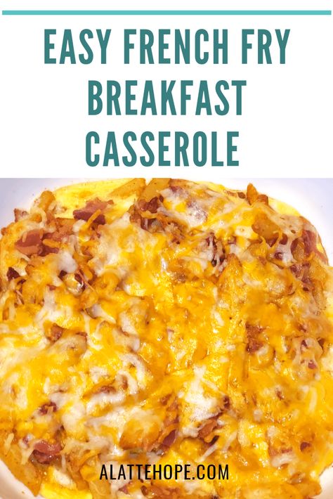 This past Saturday, I was feeling lazy and I didn’t have a lot of ingredients to work with. I didn’t have a fresh veggies such as an onion, bell peppers, or mushrooms (eww). I didn’t have hash browns either so I thought, why not use french fries in a brunch casserole!! Click to see recipe! . . #alattehope #recipe #brunch #breakfast #breakfastcasserole #breakfastmeal #breakfastrecipe #easyrecipe #easybreakfastrecipe Breakfast French Fries, French Fry Dishes, Recipes Using Leftover French Fries, Breakfast Casserole With French Fries, Leftover French Fries Recipes, Leftover Fries Recipes, Leftover Fries Ideas, What To Do With Leftover French Fries, Recipes With French Fries