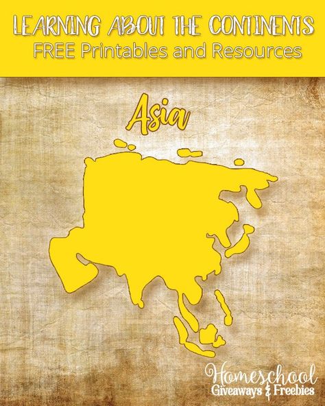 Learning About the Continents FREE Printables and Resources: Asia | Homeschool Giveaways 7 Continents Printable Free, Geography Printables, Continents Activities, Asia Continent, Montessori Geography, Social Studies Notebook, Continents And Oceans, Geography Activities, Geography For Kids