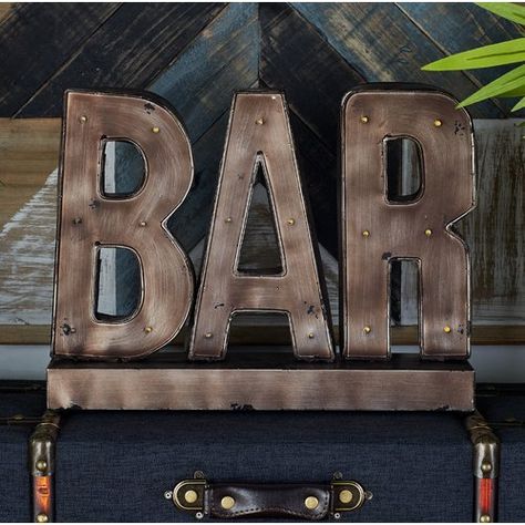 Bodie LED Bar Sign Letter Block Bar Restaurant Design, Architecture Restaurant, Bar Game, Design Café, Industrial Bar, Led Bar, Blue Ice, Metal Letters, Bar Sign