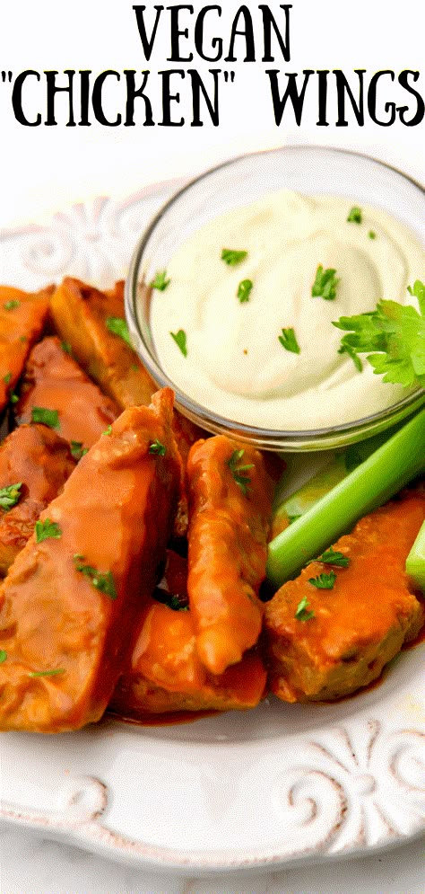 Vegan Honey Chicken, Ranch Wings Recipe, Vegan Chicken Wings, Seitan Wings, Vegan Buffalo Sauce, Vegan Wings, Vegan Honey, Seitan Recipes, Healthy Finger Foods