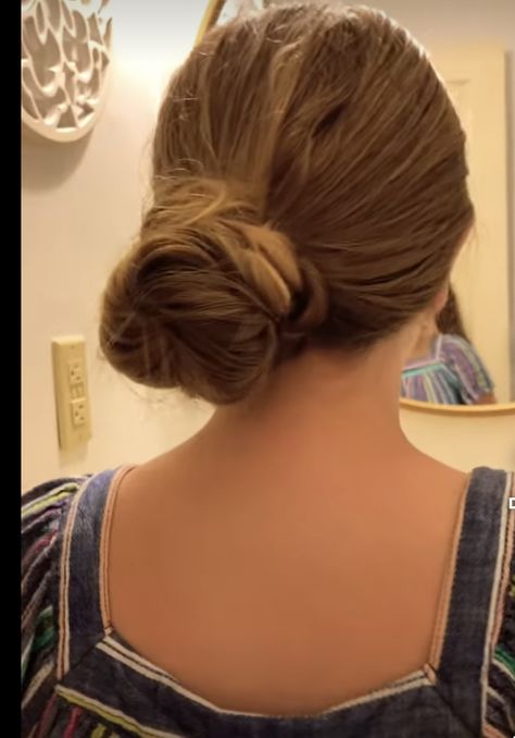 Hiw to make this bun first you put your hair in a low ponytail then make a tiny braid then rap your hair to make a bun then put a rubber band around it then get your braid a rap it around and put Bobby pins in it then your done hope this turns out good ❤️ Braided Bun, Low Ponytail, Rubber Band, Bobby Pins, Rap, Backless Dress, Braids, Turn Ons, Band