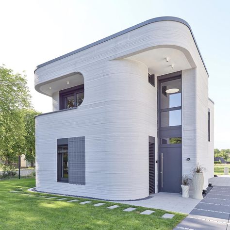 3d Printed Concrete House, 3d Printed Houses, 3d Printed Homes, 3d Print House, Future Architect, 3d Printed Building, House Structure Design, 3d Printed House, 3d Construction