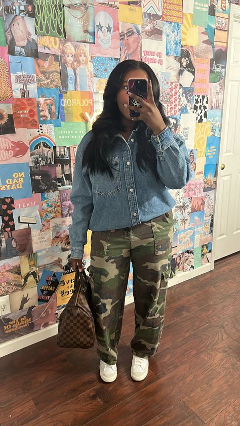 Black Jean Outfits Black Women, Casual Winter Brunch Outfit Black Women, Denim Sneakers Outfit Women, Denim Shirt Outfit Women Fall, Combat Boot Outfits Black Women, Denim Going Out Outfit, Louis Vuitton Desert Boots Outfit, Yankee Hat Outfits Black Women, Jeans And Sweater Outfit Fall