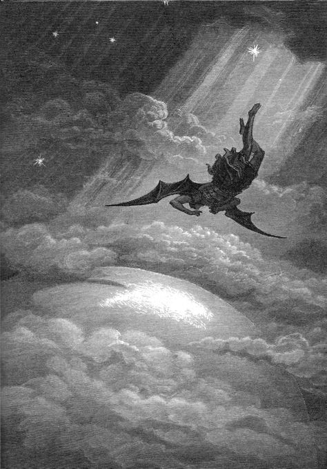 Lucifer's Fall, Fallen Angel Aesthetic, Fallen Angel Art, The Fallen Angel, Paradise Lost, Rennaissance Art, Gustave Dore, Angel Aesthetic, Angel Painting