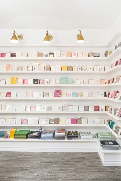 Stationery Store Design, Bookstore Design, Stationary Store, Brass Light Fixture, Stationary Shop, Sugar Paper, Paper Store, Retail Store Design, Studio Tour