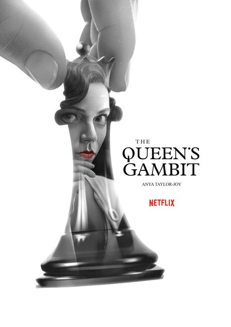 Queen Gambit Poster, Queens Gambit Poster, Gambit Art, Gambit Movie, Queen Gambit, Movie Poster Photoshop, Chess Poster, Queen's Gambit Aesthetic, Tribute Poster