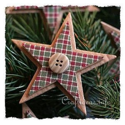 Easy To Make Christmas Ornaments, Christmas Paper Craft, Rustic Christmas Ornaments, Recycled Cardboard, Ornament Tutorial, Country Stars, Christmas Ornaments Homemade, Click Photo, Primitive Christmas