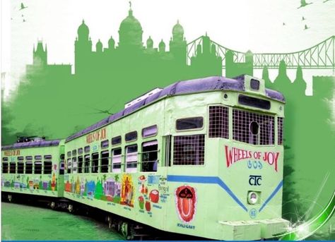 Kolkata's tram painted artistically , on the occasion of world tourism day. Kolkata Tram Illustration, Kolkata Tram, World Tourism Day, Unicorn Wallpaper Cute, Carnival Invitations, Train Illustration, Tourism Day, India Design, Unicorn Wallpaper