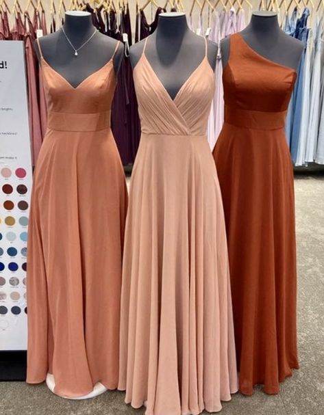 Rust And Blush Bridesmaid Dress, Rust Wedding Color Bridesmaid Dress, Different Shades Of Terracotta Bridesmaid Dresses, Terra Cotta Bridesmaid Dresses Shades, Shades Of Rust Bridesmaid Dresses, Champagne And Terracotta Bridesmaid Dresses, Wedding Colors Terra Cotta, Light Terracotta Bridesmaid Dresses, Terracotta Bridesmaids Dresses