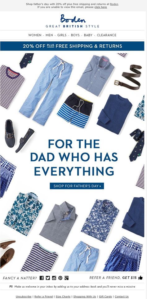 Boden Father's Day 2015 SL: Find that elusive Father's Day gift Fathers Day Campaign, Edm Inspiration, Edm Ideas, Father Day Ad, Edm Design, Email Inspiration, Email Ideas, Email Examples, Fathers Day Sale