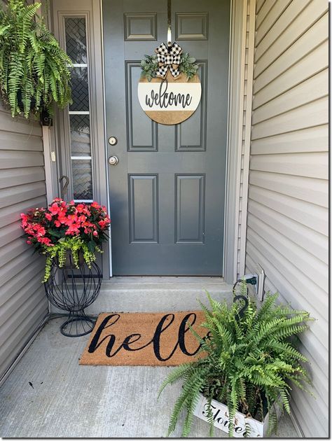 [AffiliateLink] 34 Essential Front Door Decor Ideas Entrance Hacks You Need To Know This Spring #frontdoordecorideasentrance Front Door Decor Ideas Entrance, Front Door Door, Bow Hanger, Gift Wreath, Small Entryways, Front Elevation Designs, Front Porch Decor, Farmhouse Front, Casa Exterior