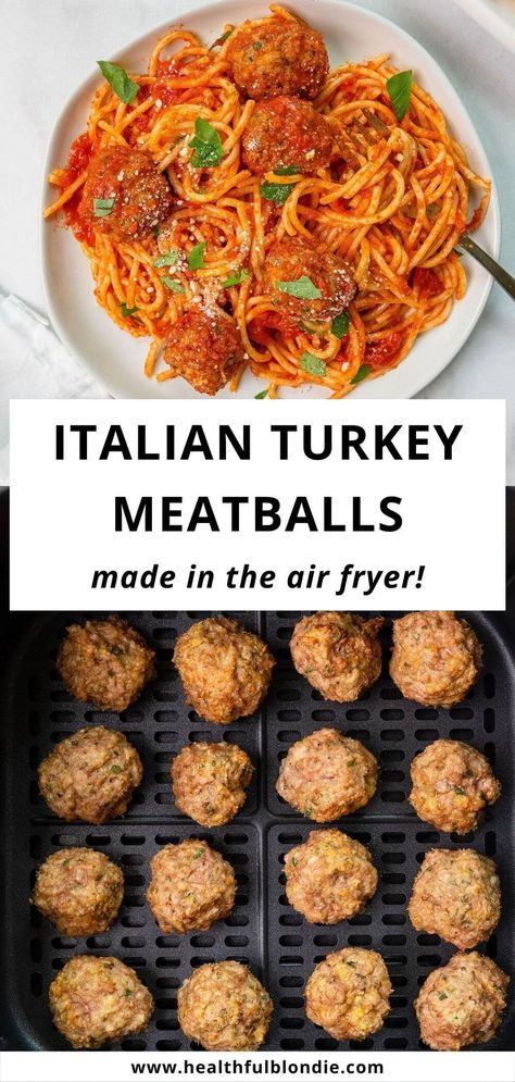 Sausage Recipes Italian, Meatball Recipes Italian, Turkey Italian Sausage Recipes, Turkey Meatball Recipes, Turkey Sausage Meatballs, Air Fryer Turkey Meatballs, Italian Turkey Meatballs, Turkey Meatballs Healthy, Air Fryer Turkey