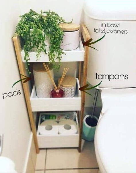 Best Bathroom Storage & Organization Ideas - Decoholic Large Living Room Furniture, Diy Home Decor For Apartments, Koti Diy, Space Saving Bathroom, Diy Bathroom Storage, Bathroom Storage Solutions, Toilet Storage, Apartment Bathroom, Traditional Living