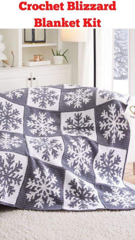 Snowflake Afghan Crochet, C2c Snowflake Pattern, Blizzard Blanket Crochet Pattern, Christmas Crocheted Afghans, Let It Snow Crochet Blanket, Snowflake Blanket Crochet Pattern Free, Winter Afghan Crochet Patterns, Winter Crochet Blanket Pattern, Crochet Snowflake Blanket Pattern