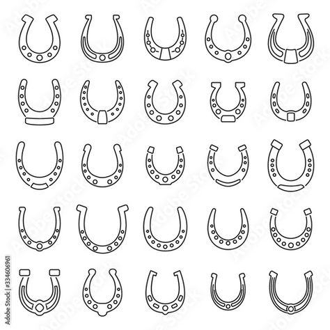 Stock Image: Outline Horseshoe Icons set. Horseshoe Icons set in line style isolated on white background for website design, mobile application, logo, ui. Vector illustration Tiny Horseshoe Tattoo, Horse Shoe Drawing, Background For Website, Horseshoe Tattoo, Website Design Mobile, Mario Tattoo, Horse Shoe Tattoo, Cowgirl Tattoos, Texas Barbecue