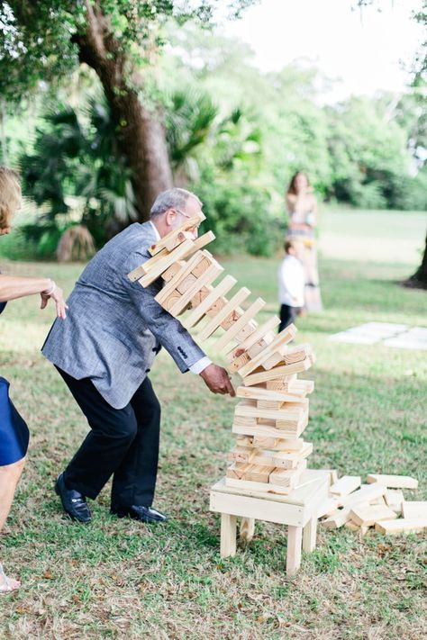 Image Wedding Guest Activities, Jenga Wedding, Fun Wedding Activities, Lawn Games Wedding, Wedding Reception Entertainment, Cocktail Party Decor, Wedding Games For Guests, Reception Games, Reception Activities