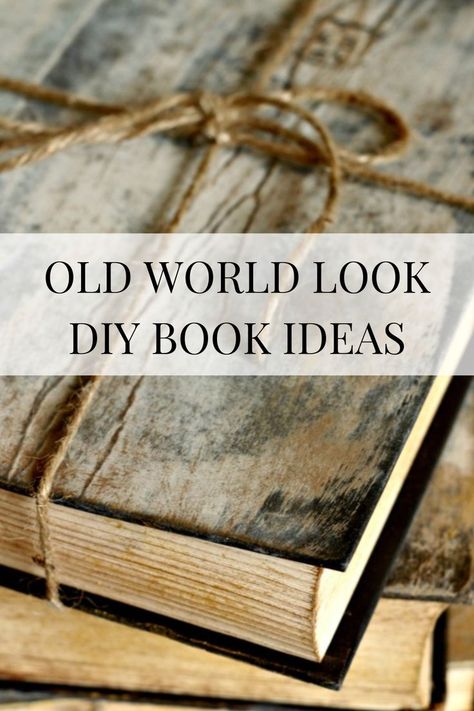 How to DIY Old books to create gorgeous new decor using DIY Paint Reuse Books Diy, Crafting With Old Books, Paper Crafts From Old Books, How To Age Books, Repurposing Old Books, How To Make A Book Look Old, How To Make Books Look Old, Diy Vintage Book Cover, Diy Book Covers Ideas