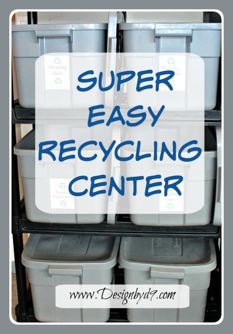 This is a super easy way to organize your recycling. Keep Everything organized. From inside to outside. How to organize your recyclables. You can set this up in your garage or mudroom. Keeps everything tidy. From the garage to the curb. Includes free printable label template Soft Plastic Recycling Storage, Recycling Bins Ideas, Recycling Organization Garage, Garage Recycling Center, Cardboard Recycling Storage, Recycle Bins Ideas, Recycling Storage Ideas, Recycle Bin Ideas, Recycling Organization