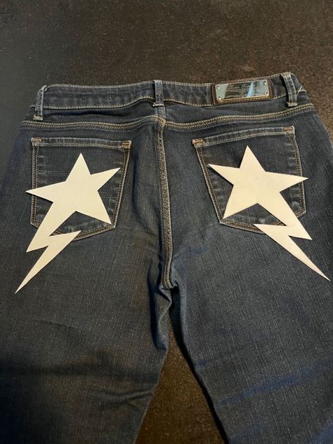 Bape Jeans, Bape Store, Bape Kids, Custom Jeans Diy, Grunge Aesthetics, Unique Nail Art, Stella Jeans, Diy Vetement, Custom Jeans