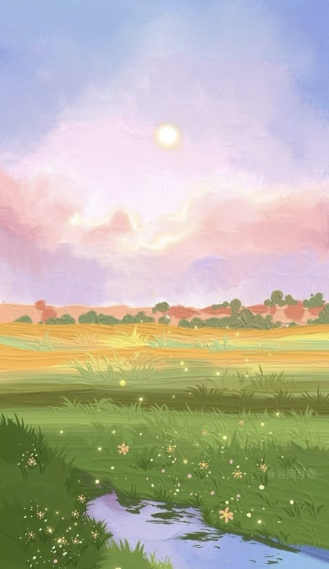 Pretty Art Desktop Wallpaper, Grass Illustration Pattern, Places Background, Summer Wallpapers, Wallpaper Sky, Artistic Wallpaper, Desired Reality, Patterns Wallpaper, Spring Wallpaper