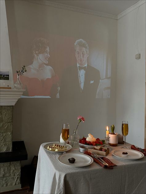 Date Dinner Ideas At Home, Candlelight Dinner At Home, Romantic Movie Night, Date Night Movies, Valentines Movies, Romantic Candle Light Dinner, Happy Birthday Decor, Romantic Date Night Ideas, Night Couple